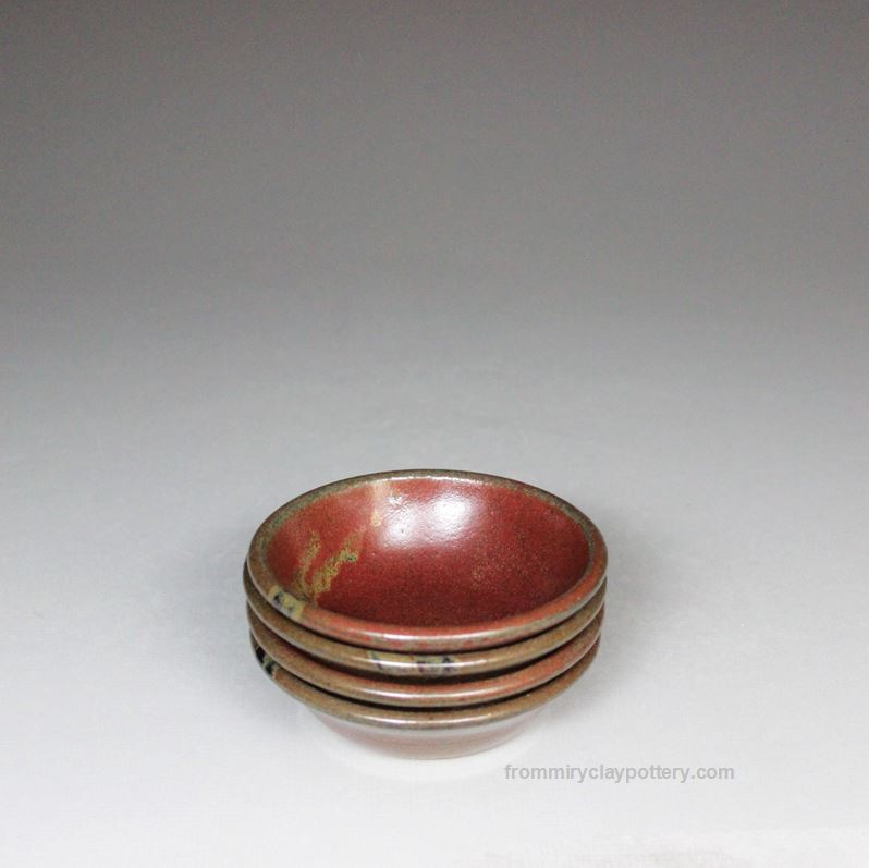 Rustic Red hand-thrown stoneware Sause Bowl Set