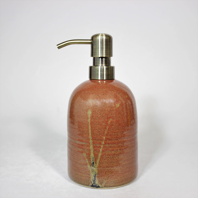 Rustic Red hand-thrown stoneware Soap Dispenser