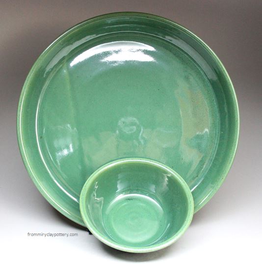 Spring Green wheel-thrown stoneware Chip Dip