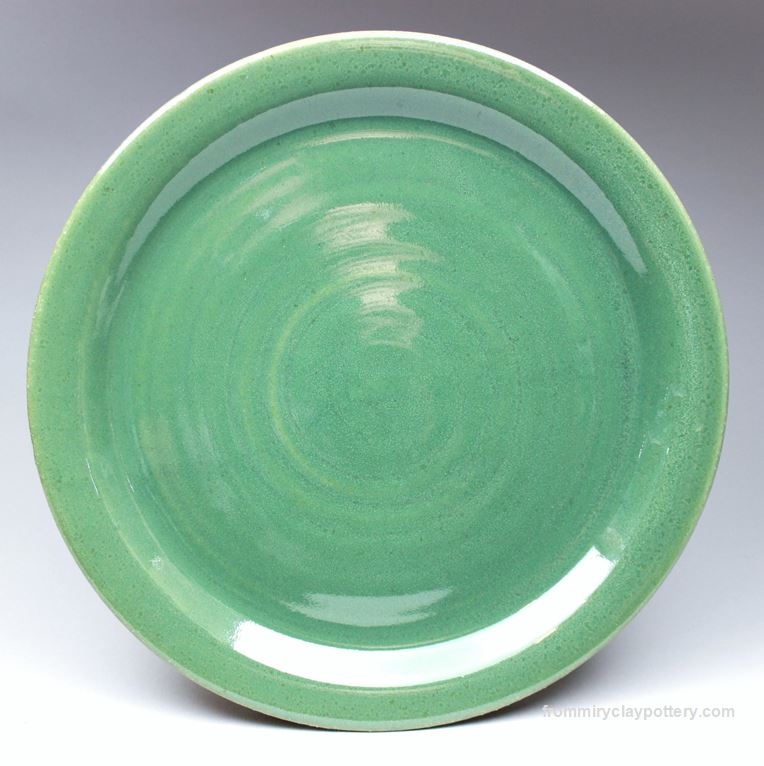 Spring Green Handmade Pottery Dinner Plate Stoneware Pottery Plate Wheelthrown Pottery Plate