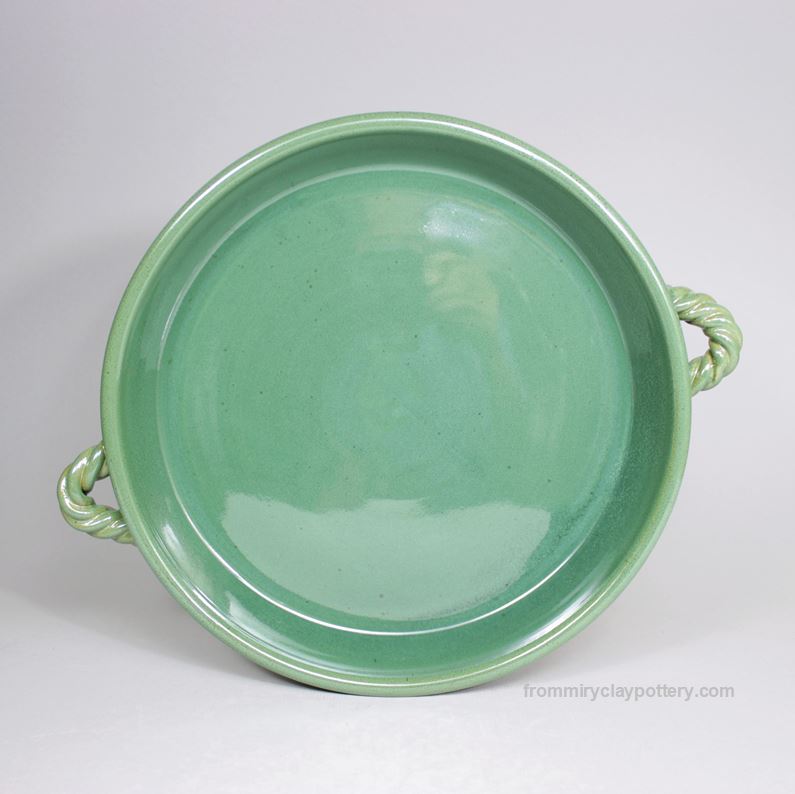 Spring Green wheel-thrown stoneware 10 inch Pie Plate