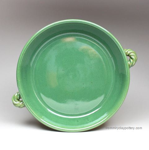 Spring Green wheel-thrown stoneware 9 inch Pie Plate