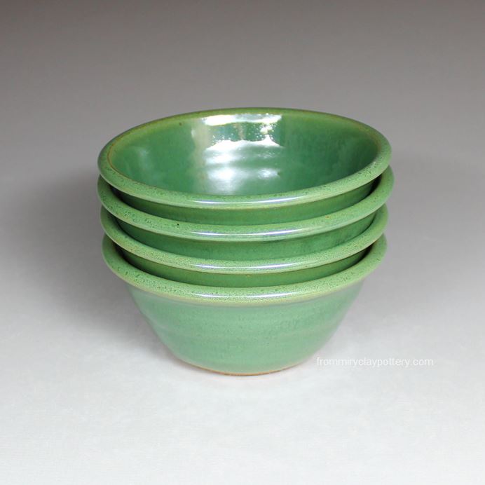 Spring Green wheel-thrown stoneware Prep Bowl Set