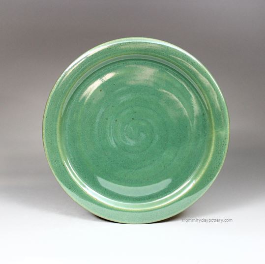 Spring Green - Handmade Pottery Salad Plate - Stoneware Salad Plate 