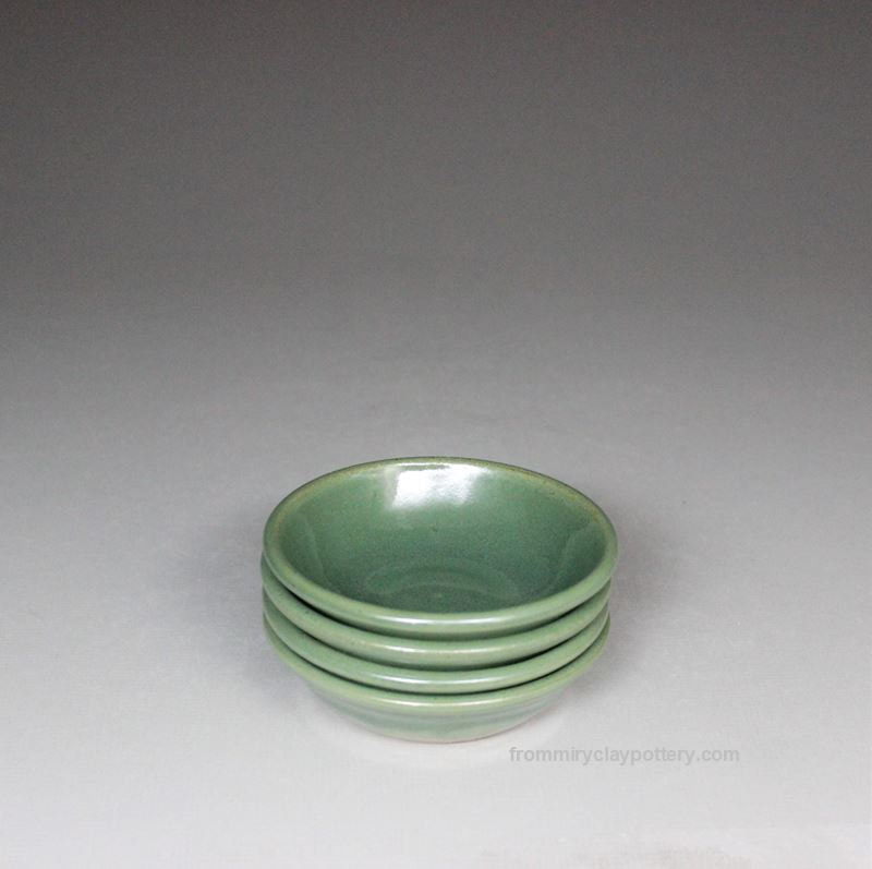 Spring Green wheel-thrown stoneware Sause Bowl Set