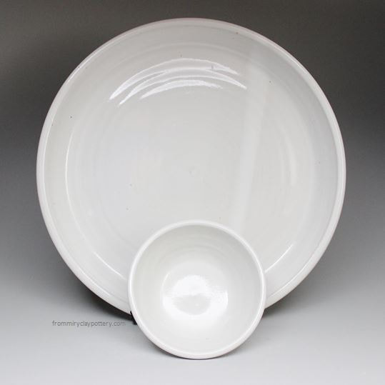Winter White handmade stoneware pottery Chip Dip