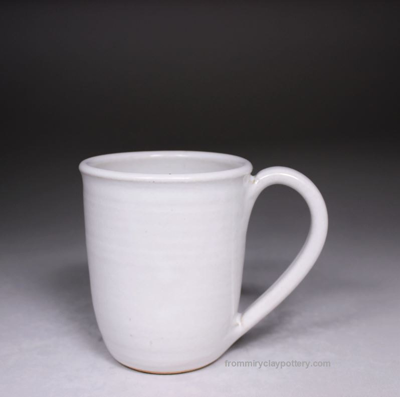 Winter White handmade stoneware pottery Curve Mug