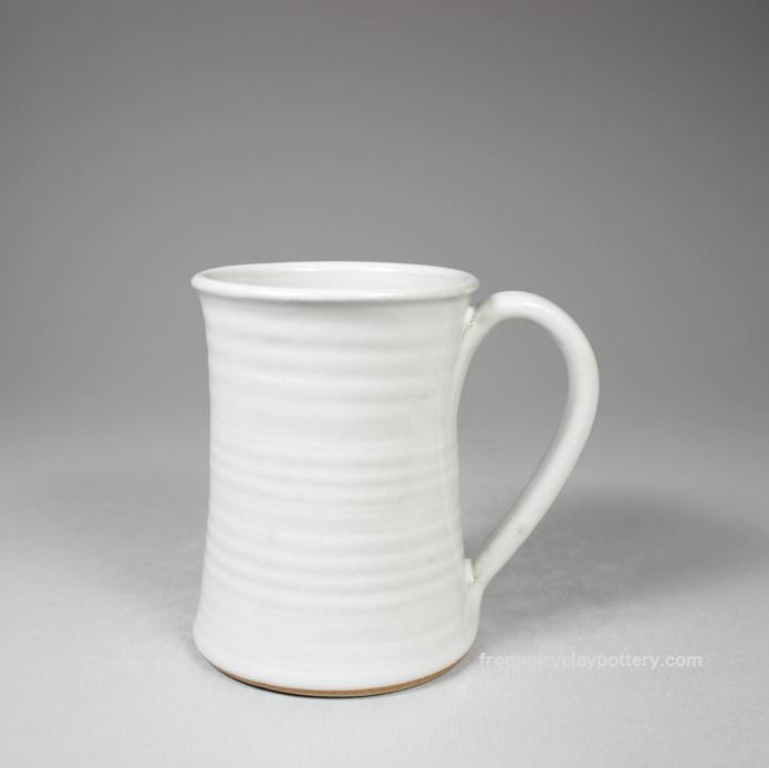 Handmade Pottery Coffee Mug in Winter White glaze color Stoneware Coffee Mug