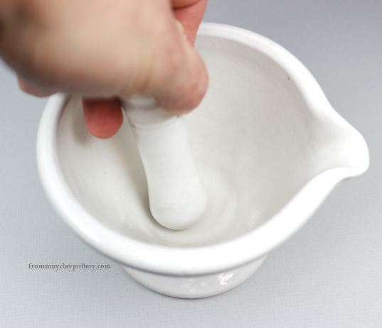 Handmade Pottery Mortar and Pestle in white