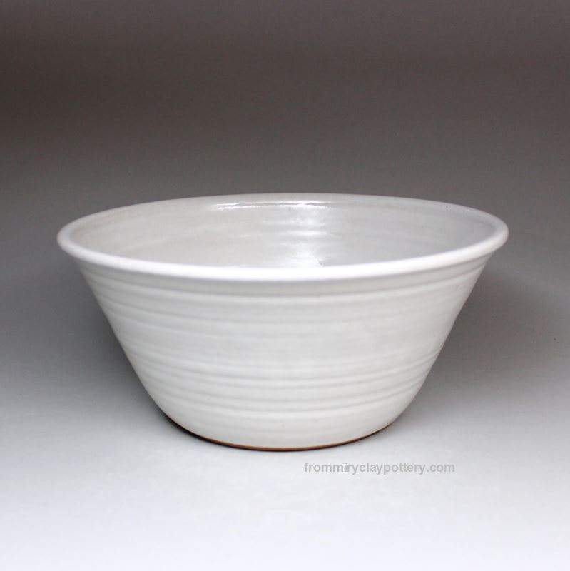 Winter White handmade stoneware pottery Large Serving Bowl