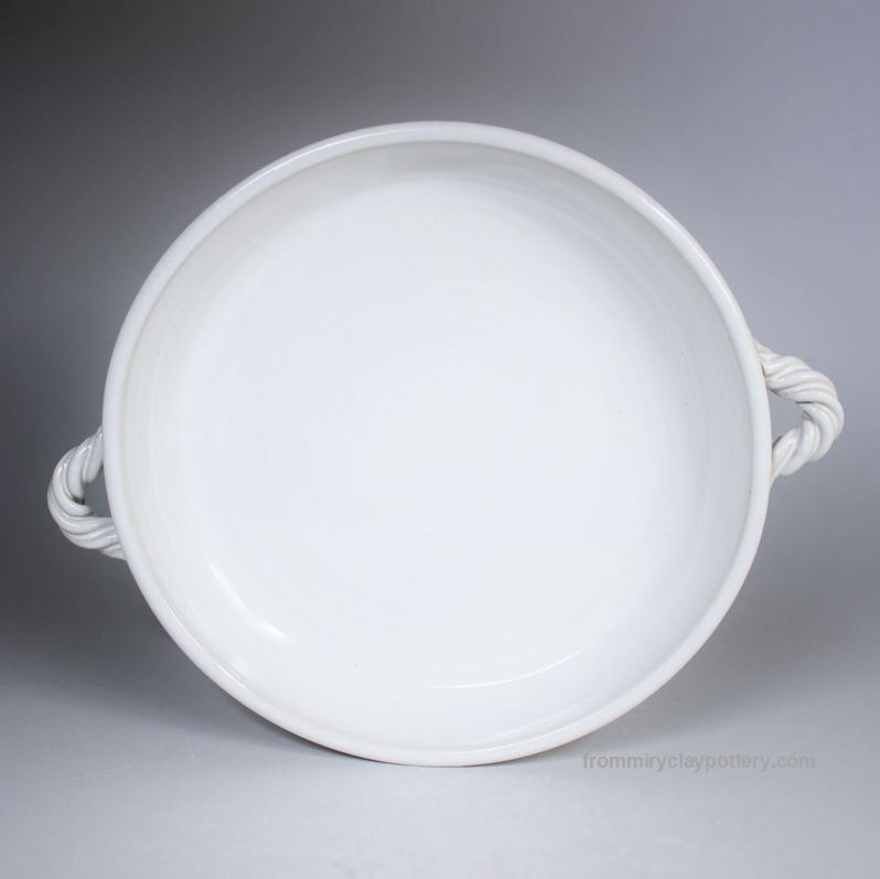Winter White handmade stoneware pottery 10 inch Pie Plate