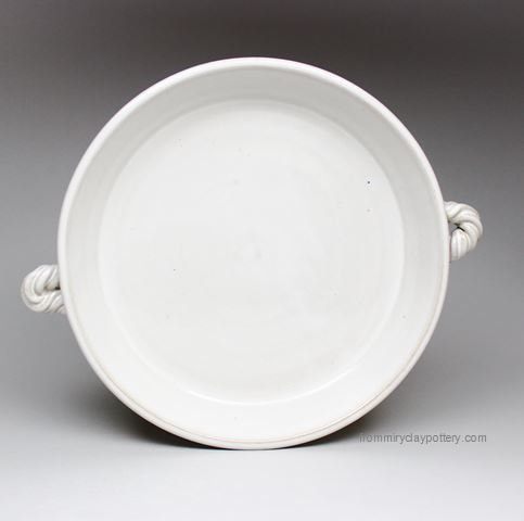 Winter White handmade stoneware pottery 9 inch Pie Plate
