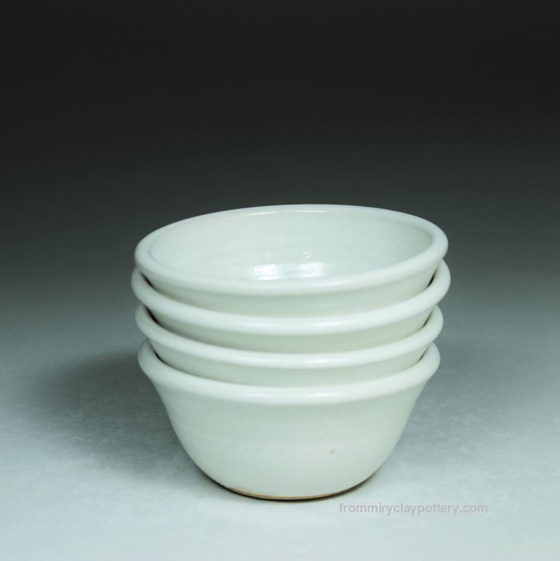 Winter White handmade stoneware pottery Prep Bowl Set