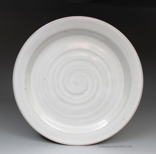 Winter White - Handmade Pottery Salad Plate - Stoneware Salad Plate 