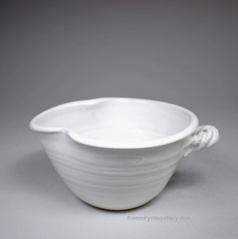 Winter White Handmade Pottery Small Mixing Bowl Handmade Stoneware Small Mixing Bowl