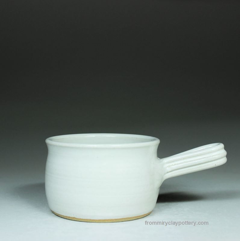Winter White handmade stoneware pottery Soup Crock