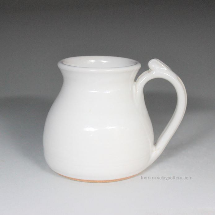 Winter White handmade stoneware pottery Travel Mug