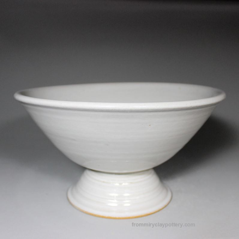 Winter White handmade stoneware pottery Fruit Bowl